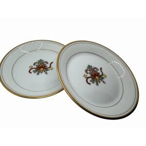 Vintage 1978 Fitz & Floyd St. Nicholas 5.5in Christmas Themed Saucers Set